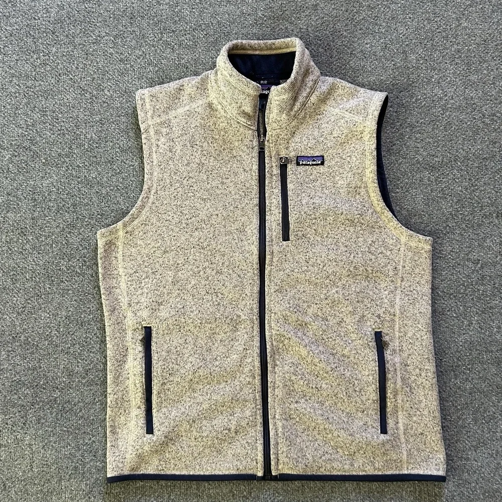 Patagonia Better Sweater Vest Mens Large Beige Fleece Full Zip Outdoor Hiking